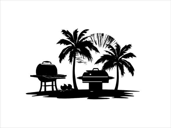 Barbecue Silhouette for Summer Vector: A Design Essential