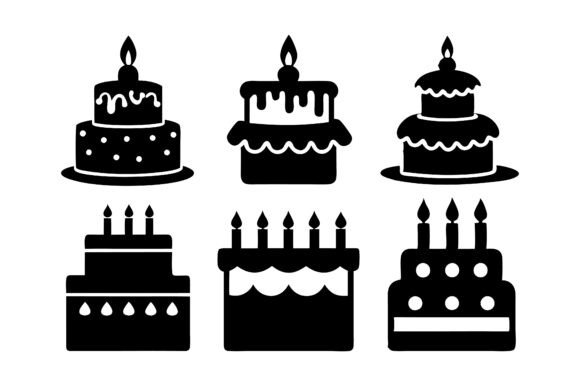 Birthday Cake Silhouette Vector Bundle: A Versatile Design Resource for Creative Projects