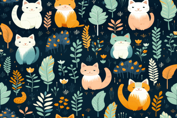 Boho Cat Seamless Patterns: A Versatile Tool for Creative Projects
