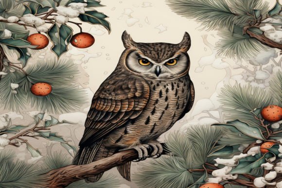 Christmas Owl Background for Modern Design Projects