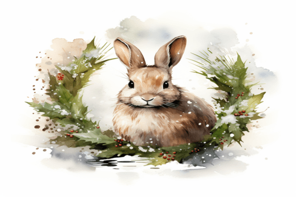 Christmas Rabbit Background: A Versatile Design Element