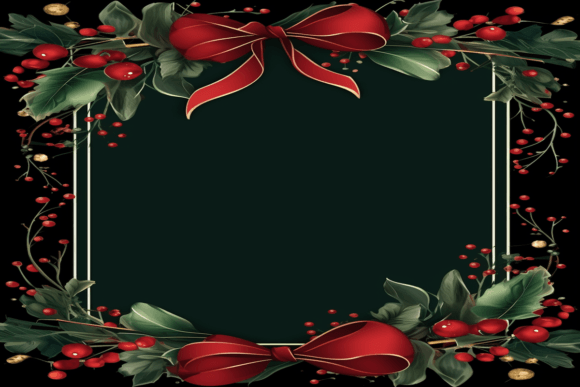 Christmas Ribbon Frame for Creative and Design Projects