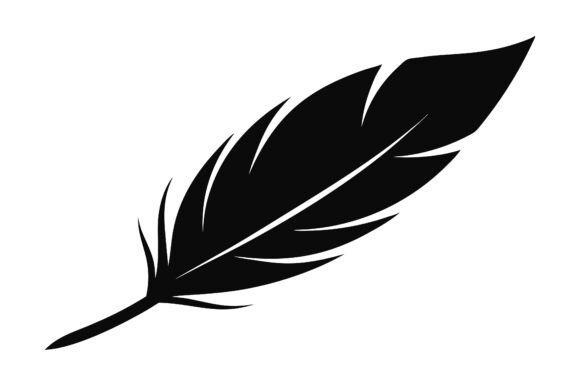 Fluffy Feather Silhouette Vector Icon: A Versatile Design Element for Modern Creations