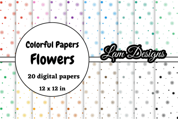 Hand-Drawn Flowers Digital Papers for Creative Projects