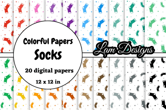 Hand-drawn Socks Digital Papers for Creative Projects