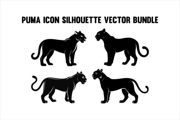 Puma Icon Silhouette Vector Bundle: A Versatile Design Resource for Creatives and Businesses