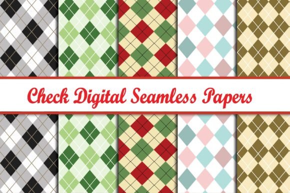 Seamless Check Digital Pattern Backgrounds: A Multipurpose Design Resource