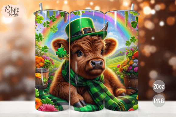 St. Patrick’s Day Highland Cow Tumbler Wrap